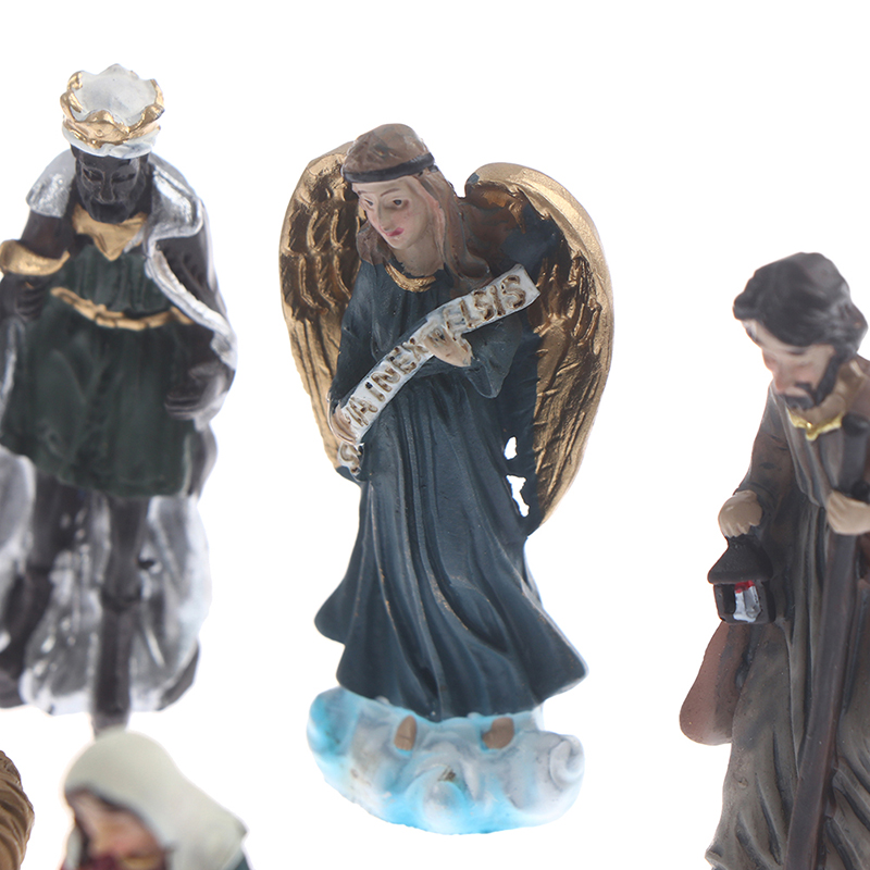 FAVN Bless 1Set Christ Birth of Jesus Ornament Nativity Scene Manger Decor Catholic Statue Glory