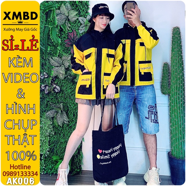 🌵 𝐓𝐡𝐞𝐔𝐥𝐳𝐳𝐚𝐧𝐠 🌵 006 Áo Khoác Kaki Đen-Vàng 2 Lớp. Bomber Jacket Siêu Hot Unisex Nam&Nữ Bán Sỉ | BigBuy360 - bigbuy360.vn