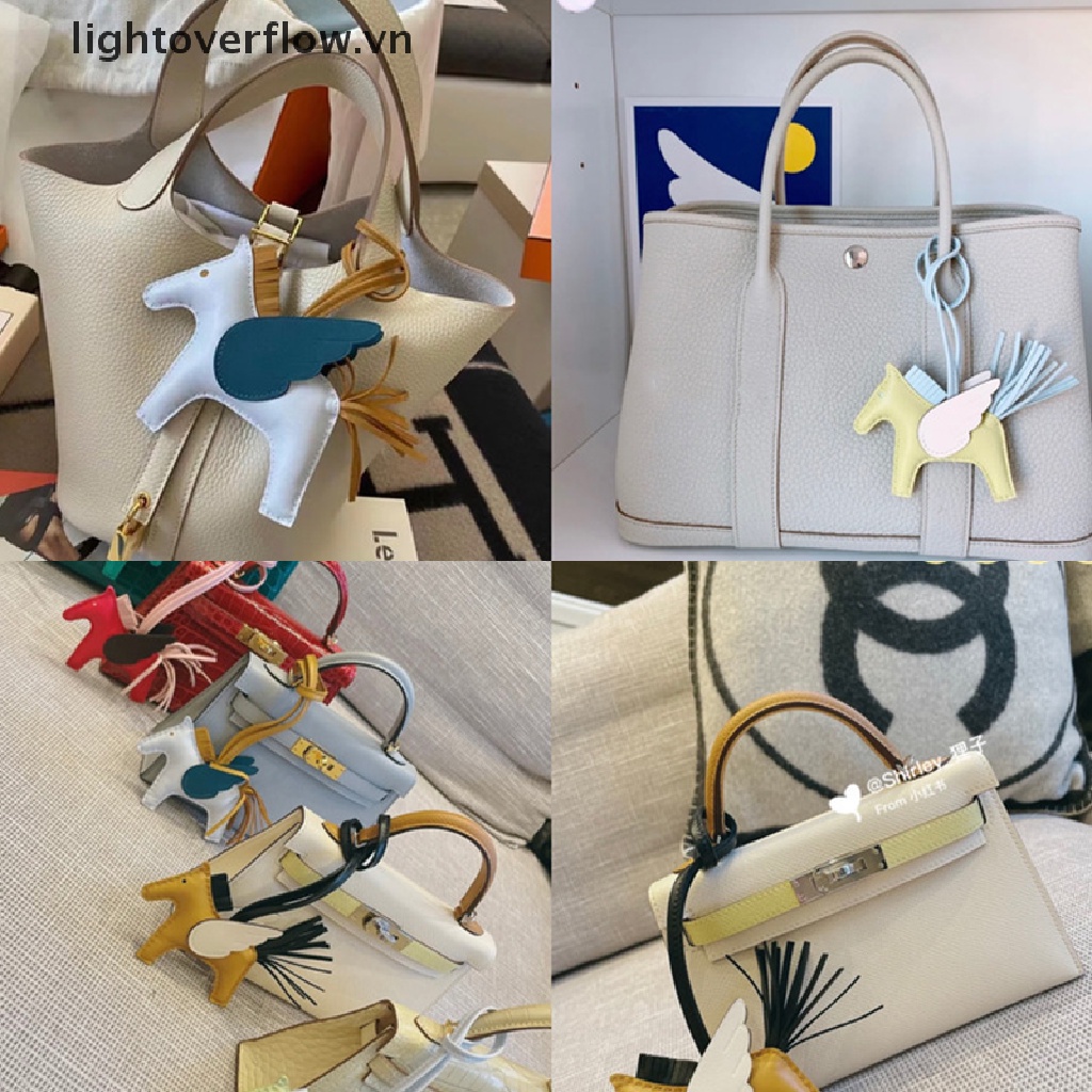 Móc Treo Chìa Khóa Bằng Da PU Hình Ngựa Nhiều Màu Trang Trí Túi Xách Nữ