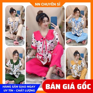 Đồ bộ nữ mặc nhà Vải Kate mềm mịn mát in họa tiết hoạt hình dễ thương DBKIHTN35