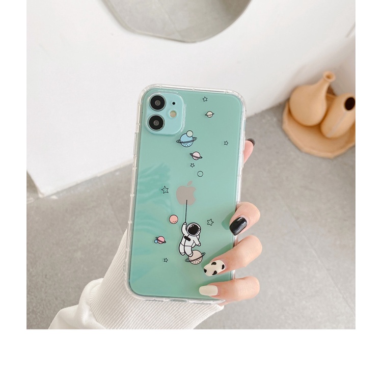 Ốp Điện Thoại Trong Suốt Họa Tiết Phi Hành Gia Dễ Thương Cho iPhone 12 11 Pro Max X Xs Xr 12 Mini 7 8 Plus | BigBuy360 - bigbuy360.vn