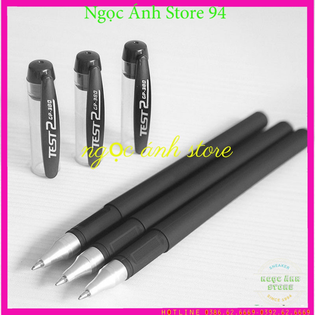 Combo 10 Bút bi nước, bút nước cao cấp ra đều mực ngòi 0.38 mm được chọn đủ màu Xanh - Đen