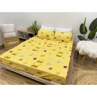 Bộ ga gối 1 ga 2 vỏ gối nằm cotton poly 1m5x2m,1m6x2m-set 3 món,mẫu vịt con