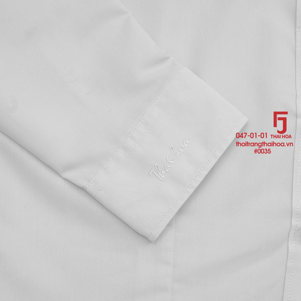 Áo sơ mi trắng nữ tay dài kiểu công sở đẹp bigsize vải cotton Thái Hoà 047-01-01 | BigBuy360 - bigbuy360.vn
