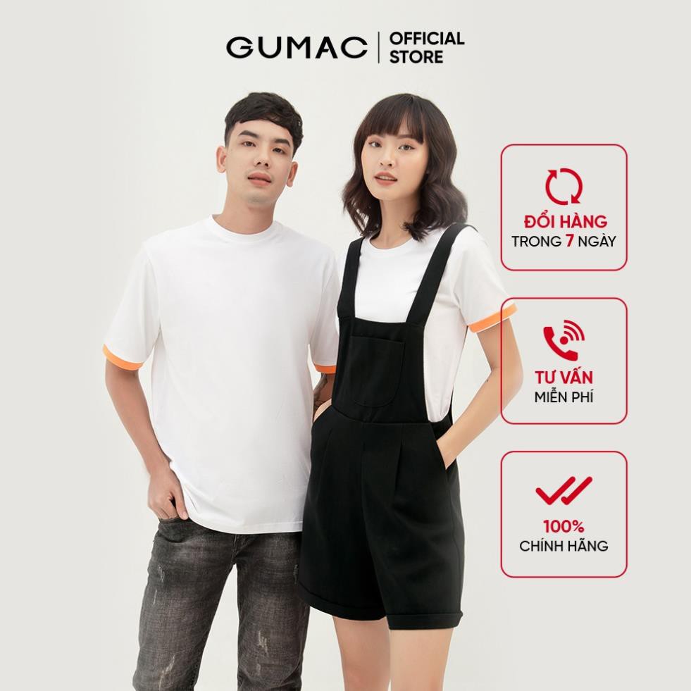 Quần short nữ phối yếm GUMAC thiết kế mới cá tính QB377 2021