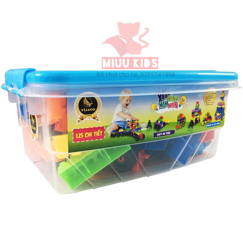Lego Lắp Ghép  Mầm Non 125 Chi Tiết_Cho Bé Sáng Tạo_ An toàn