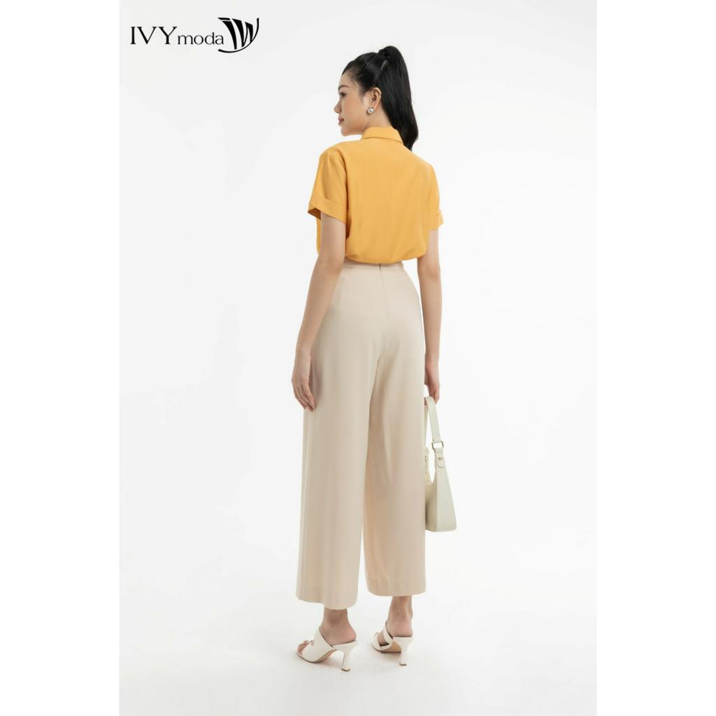 Quần suông phối túi giả nữ IVY moda MS 21M7883