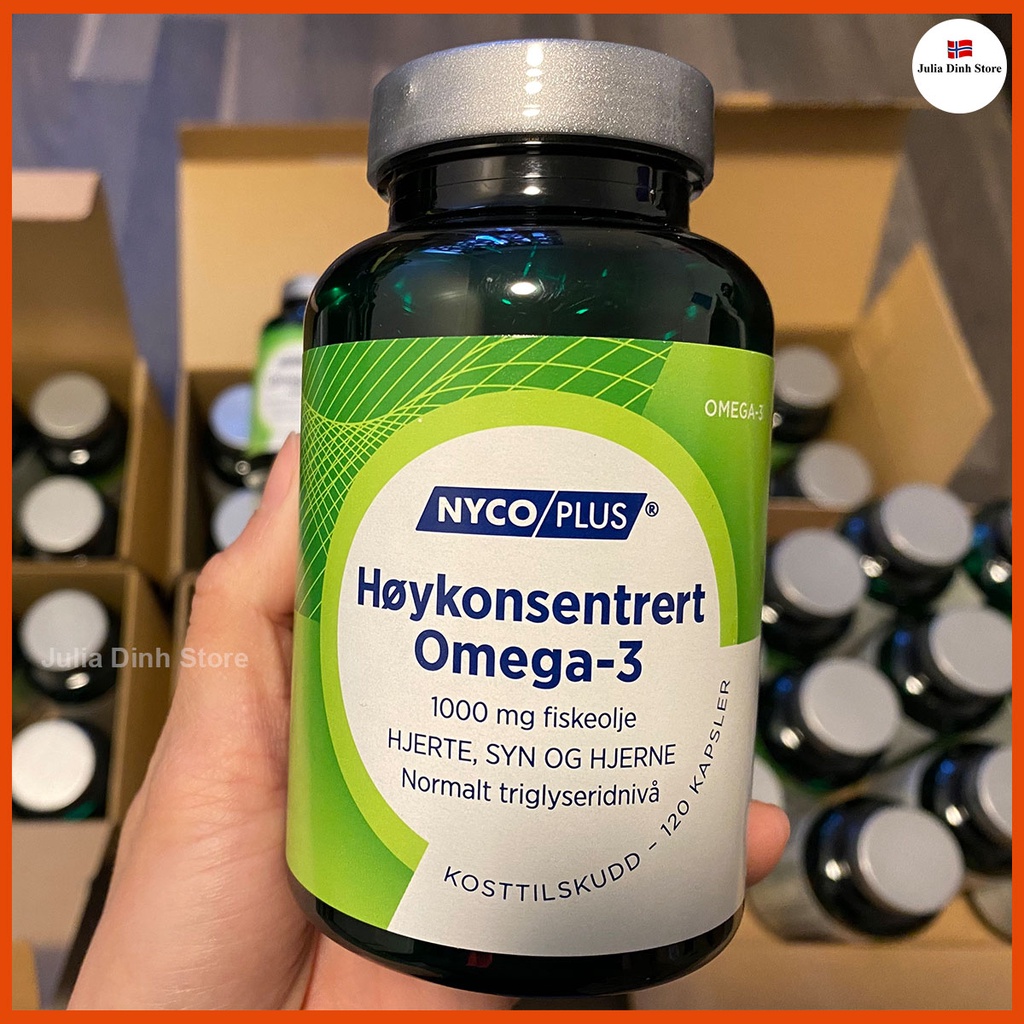 Dầu cá Omega 3 1000mg Hoykonsentrert Nycoplus nội địa Na Uy - 120 viên