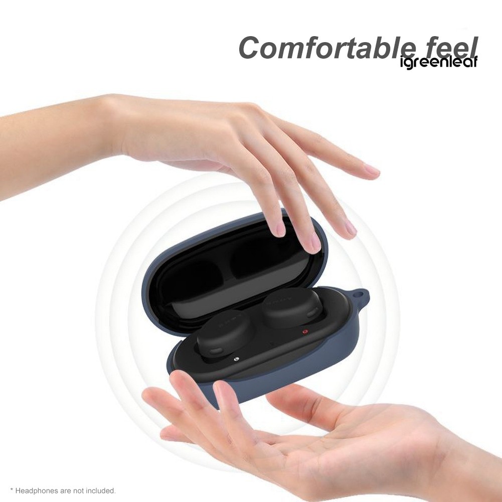 Vỏ bảo vệ hộp sạc tai nghe Bluetooth mềm mại màu trơn chống rơi cho Sony WF-XB700