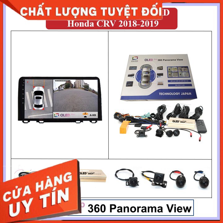 CAMERA 360 ĐỘ OLED Pro AHD cho xe HONDA CRV 2018-2019 - Tặng 1xCam Lùi Siêu Nét ,1x vorcher của shop - Tặng 1xCam Lùi Si