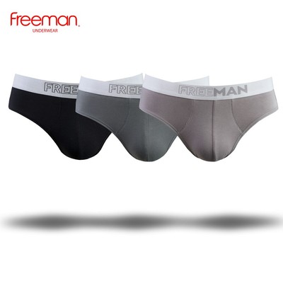 Combo 3 Quần lót nam Freeman, chất liệu cotton spandex thoáng mát, đai lưng bản lớn nổi bật BO310