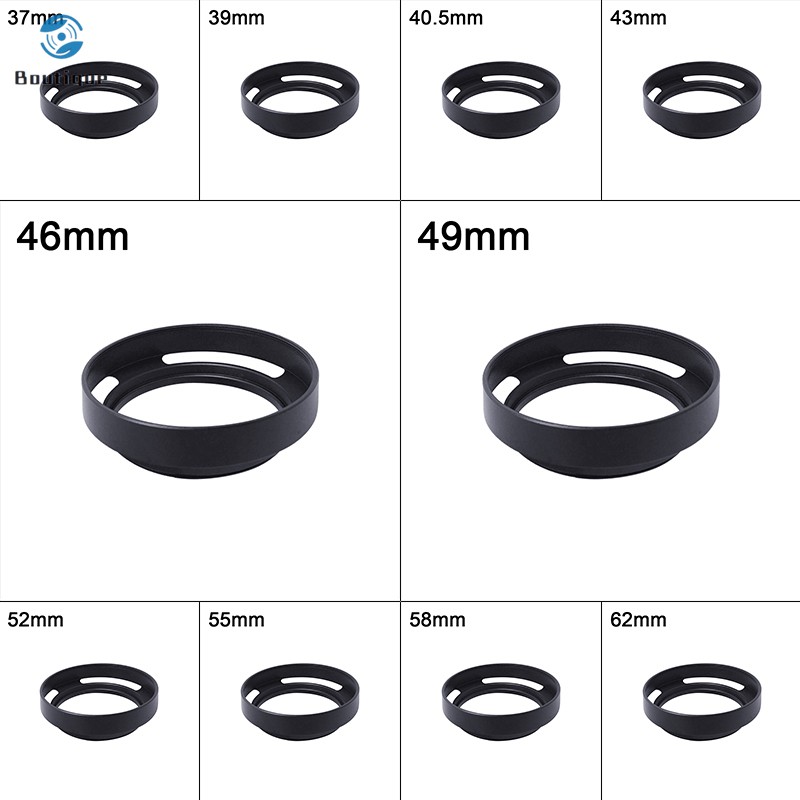 Loa chắn nắng kim loại kích thước 37mm-62mm dành cho máy ảnh Nikon Canon Sony Pentax Fujifilm