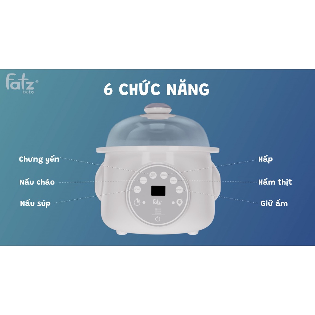 Nồi hầm cách thuỷ thông minh 2 tầng Fatzbaby STEW 2 FB9110ZT 1 lít