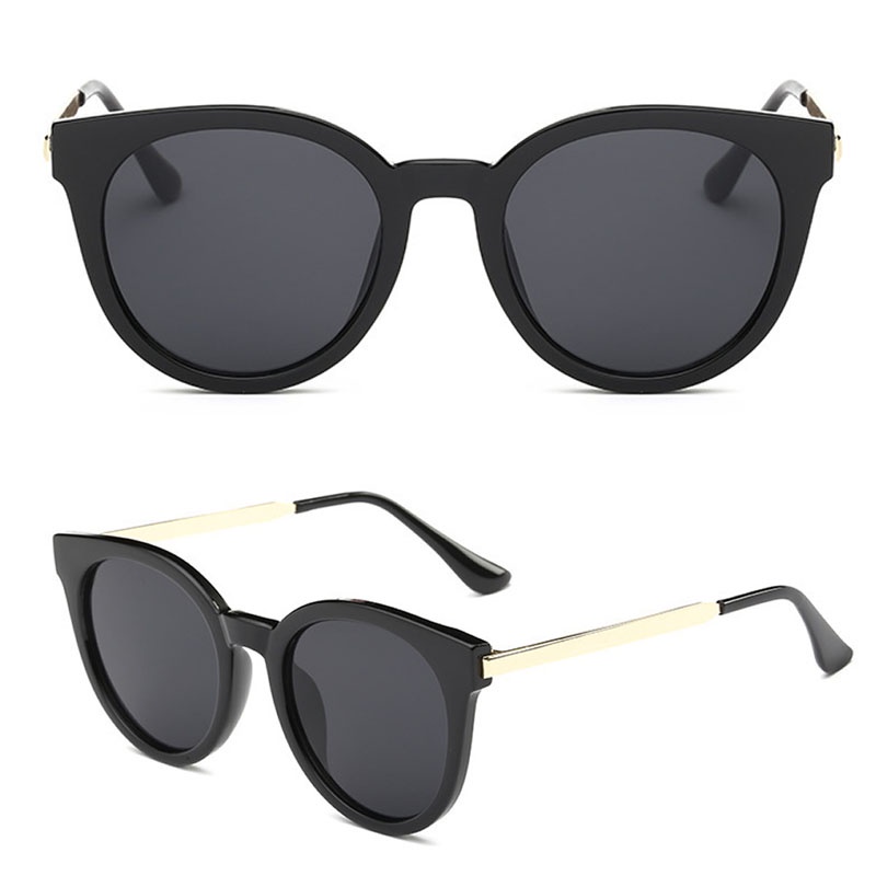 Kính Mát Mắt Mèo Oversize Gọng Kim Loại Phong Cách Retro Cho Nữ