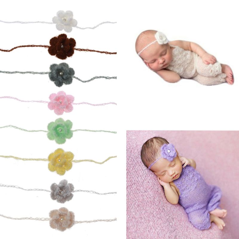 Băng Đô Hoa Mỏng Màu Trơn Phụ Kiện Chụp Ảnh Thời Trang Cho Bé Gái