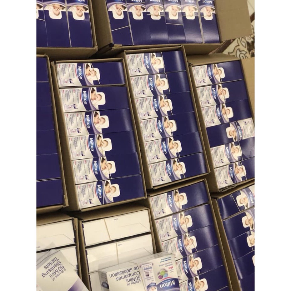 Hộp 50 viên tiệt trùng milton dùng cho cốc nguyệt san, núm ti, bình sữa