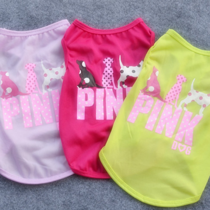 Áo Thun Cotton Không Tay Màu Hồng In Hoạ Tiết Công Chúa Xinh Xắn Cho Cún Cưng