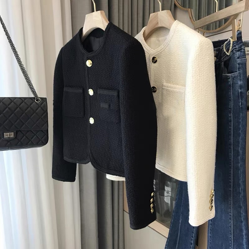 [Hàng Có Sẵn] Áo Khoác Dạ Tweed Dáng Ngắn Nữ Mùa Đông Thời Trang Hàn Quốc Chali AD004 | BigBuy360 - bigbuy360.vn
