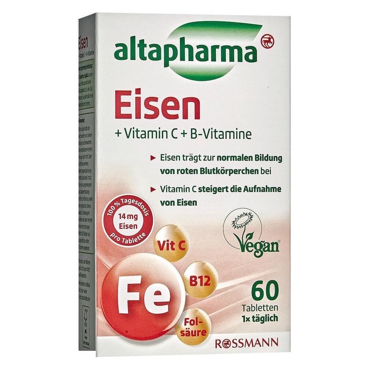 Viên Sắt Altapharma Eisen, 60 Viên, Đức