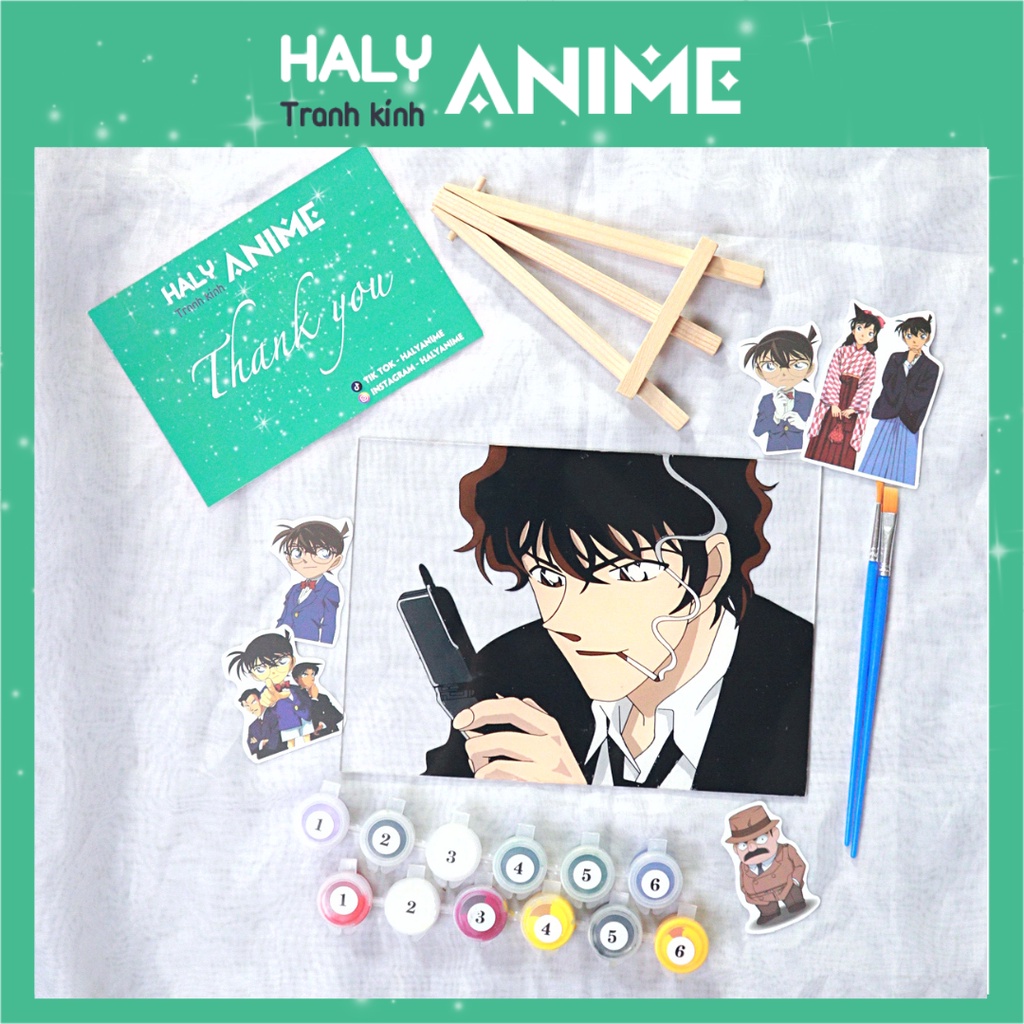 Tranh kính anime Matsuda Jinpei, theo yêu cầu, glass painting kit dễ thương, màu acrylic 3D khó phai.