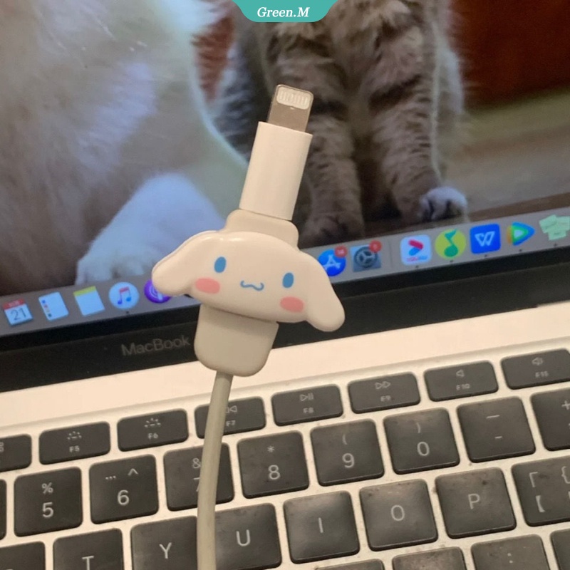 Kawaii Cinnamoroll My Melody Kuromi Sanrio Plush Cartoon Cute Data Cable Protective Sleeve Anime Plush Toy For Girl Gift