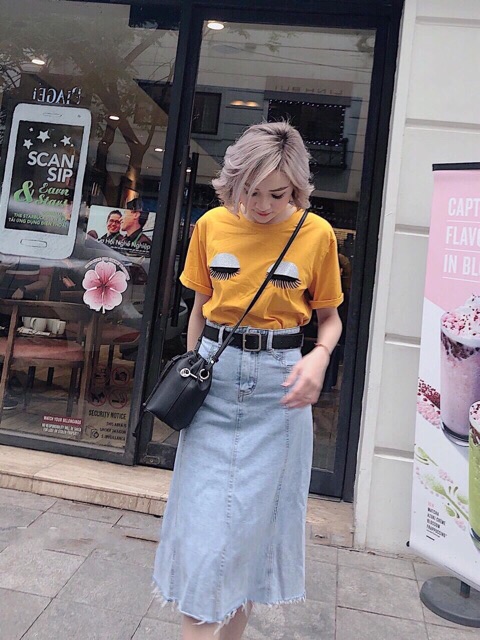 CHÂN VÁY BÒ DÀI ( kèm ảnh thật ) | BigBuy360 - bigbuy360.vn