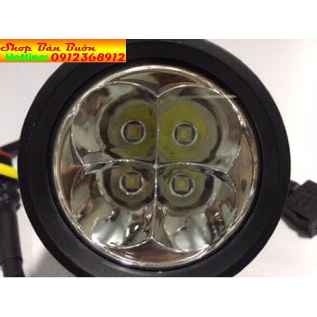 COMBO Đèn trợ sáng gắn chân Gương L4X full phụ kiện