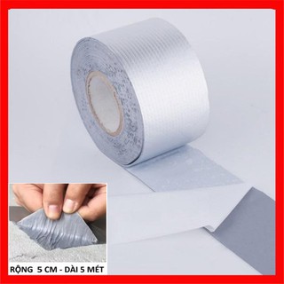 Băng keo bạc siêu dính chống thấm và chịu nhiệt chuyên dùng vá mái tôn, inox, bê tông( Loại rộng 5cm)