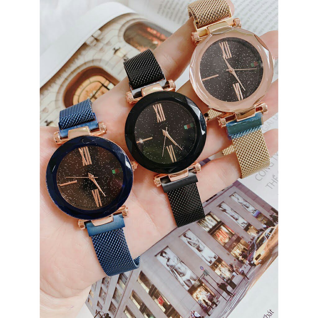 Đồng hồ nam nữ nam châm mã dh01 ( tặng kèm hộp đồng hồ )