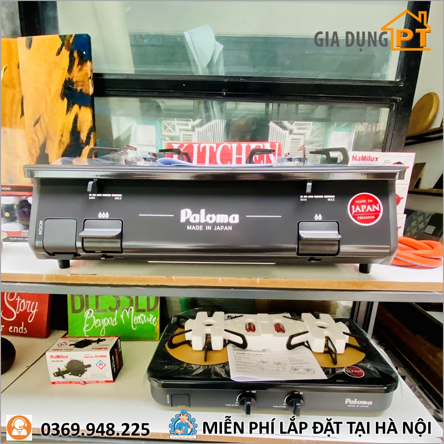 Bếp gas dương cao cấp để bàn Paloma PA-J61PE, sản xuất và nhập khẩu nguyên chiếc từ Nhật Bản, mẫu mới nhất của hãng