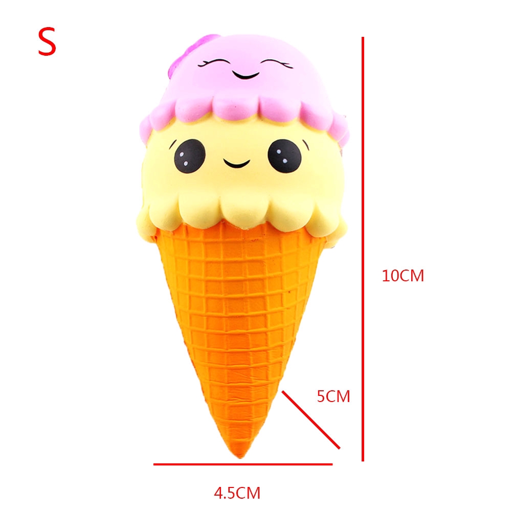Mainan Squishy Model Slow-Rising Bahan PU Elastis Bentuk Es Krim Ukuran 22cm untuk Pereda Stress
