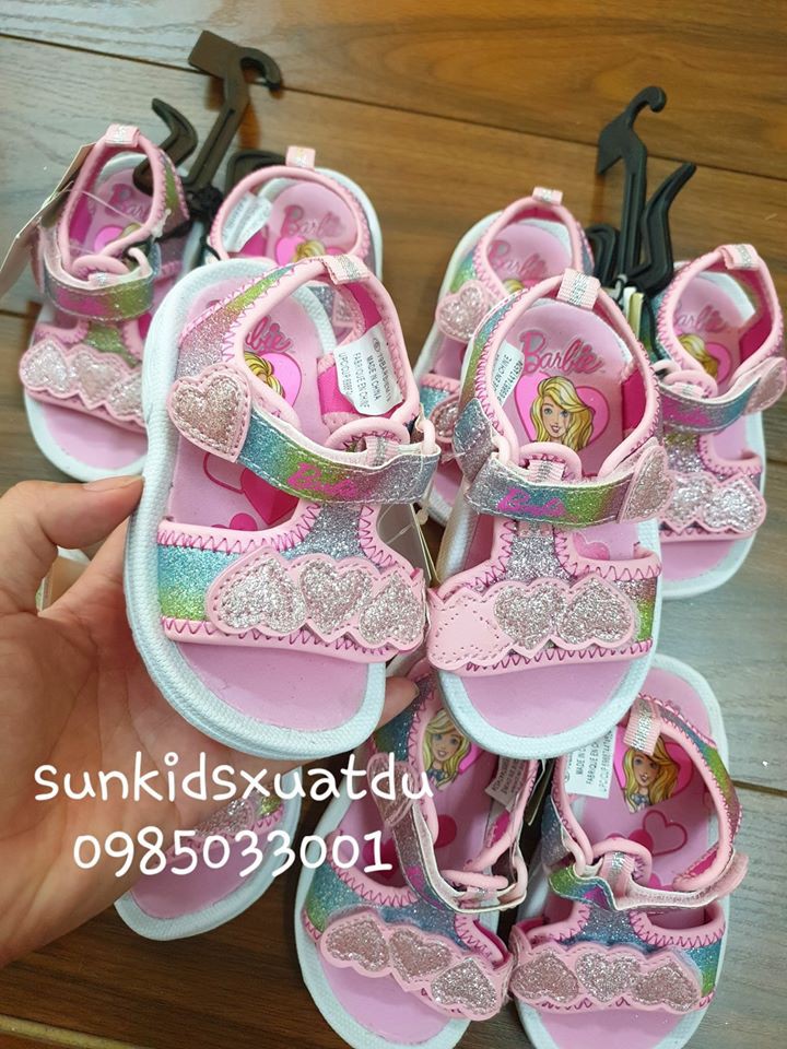 Sandal bé gái Barbie quai dán nhũ