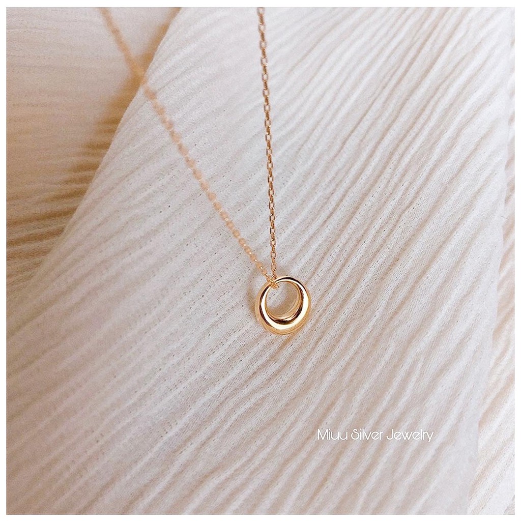 Vòng cổ nữ Miuu Silver, dây chuyền mạ vàng Oval Necklace