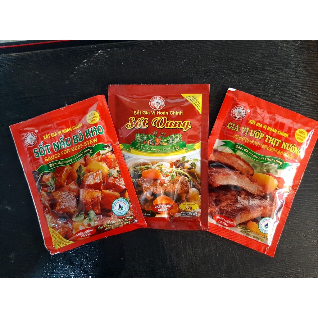 Sốt gia vị hoàn chỉnh thịt nướng, bò kho, sốt vang _ 60g( chay, mặn đều dùng được)