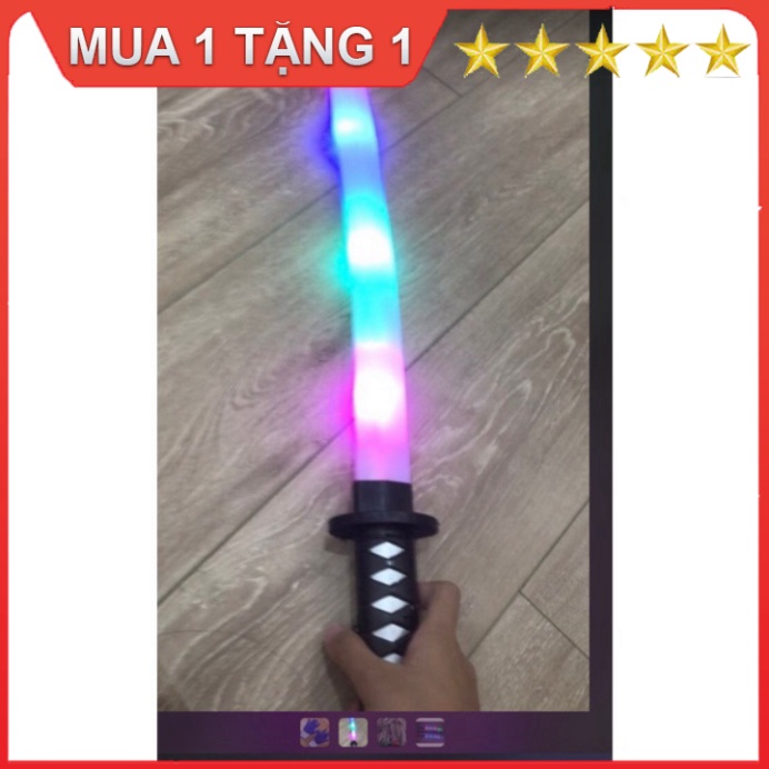 Kiếm Phát Sáng Katana 68 Cm - Kiếm Ánh Sáng - Đồ Chơi katana Nhựa Có Đèn và Âm Thanh ✔Tặng bộ bà