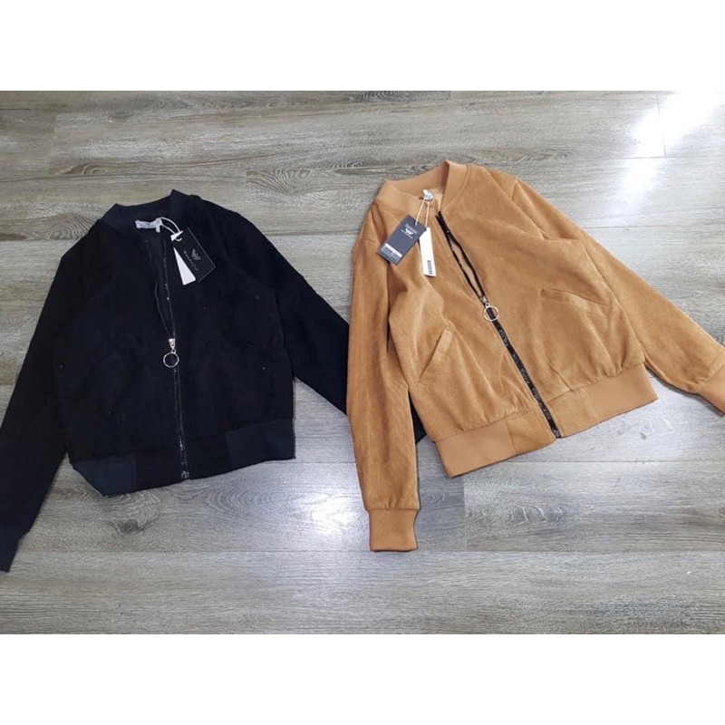 Áo khoác bomber nhung nữ
