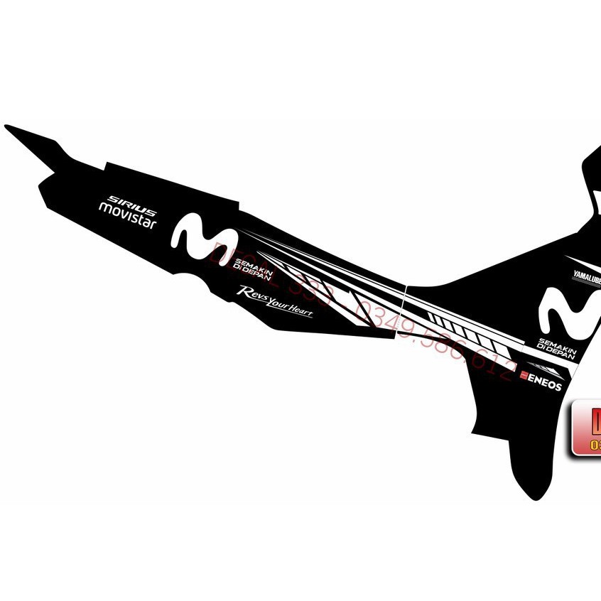 Tem Rời SIRIUS MOVISTAR TRẮNG ĐEN - DÁN XE ĐEN 892007 (Tem Chế 3 Lớp Chống Phai Màu)