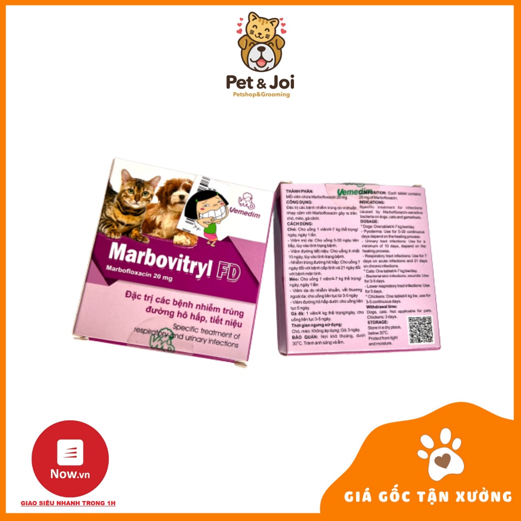 HỘP MARBOVITRYL FD TR.Ị HÔ HẤP , TIẾT NIỆU TRÊN CHÓ MÈO⚡CHỈ 1 NGÀY⚡ - PET&amp;JOI