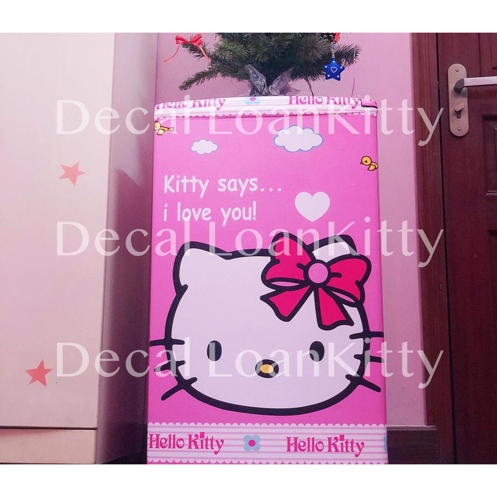 🌸LoanKitty🌸 Trọn bộ decal Kitty dán tủ lạnh 90 lít