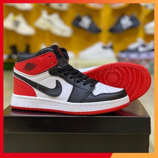 Giày Jordan 1 Retro Hight, Giày thể thao JD1 Đen Đỏ Cao Cổ Nam Nữ Cao Cấp Full Box Bill
