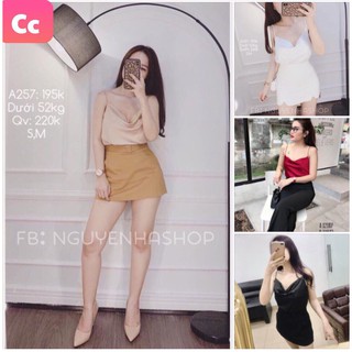 Áo 2 dây phi bóng cổ đổ