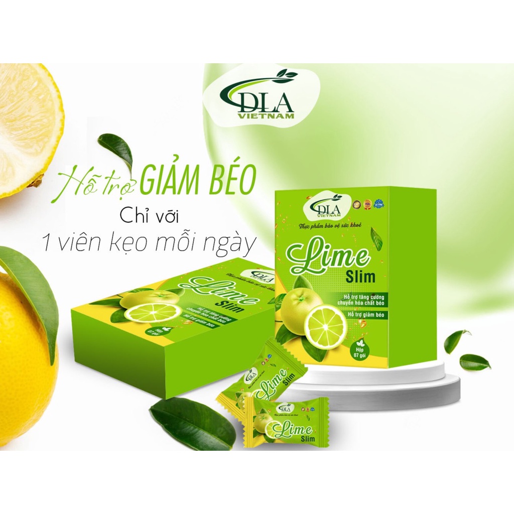 Kẹo dẻo giảm cân chanh dây Lime Slim, giảm mỡ đẹp da an toàn, 1 hộp 7 viên - VENUS SLIM
