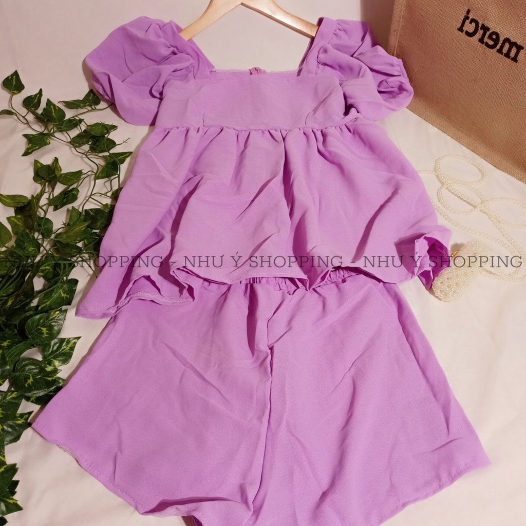 Set bộ đũi quần đùi mát rượi mùa hè free size dưới 52kg hình trải sàn chụp thật_d70TP