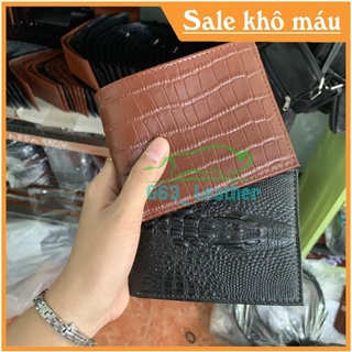 [ Sale ] Ví Nam Da Bò Dập Vân Cá Sâu - Kiểu Ngang, Kiểu Đứng - Bảo Hành 12 Tháng Xịn