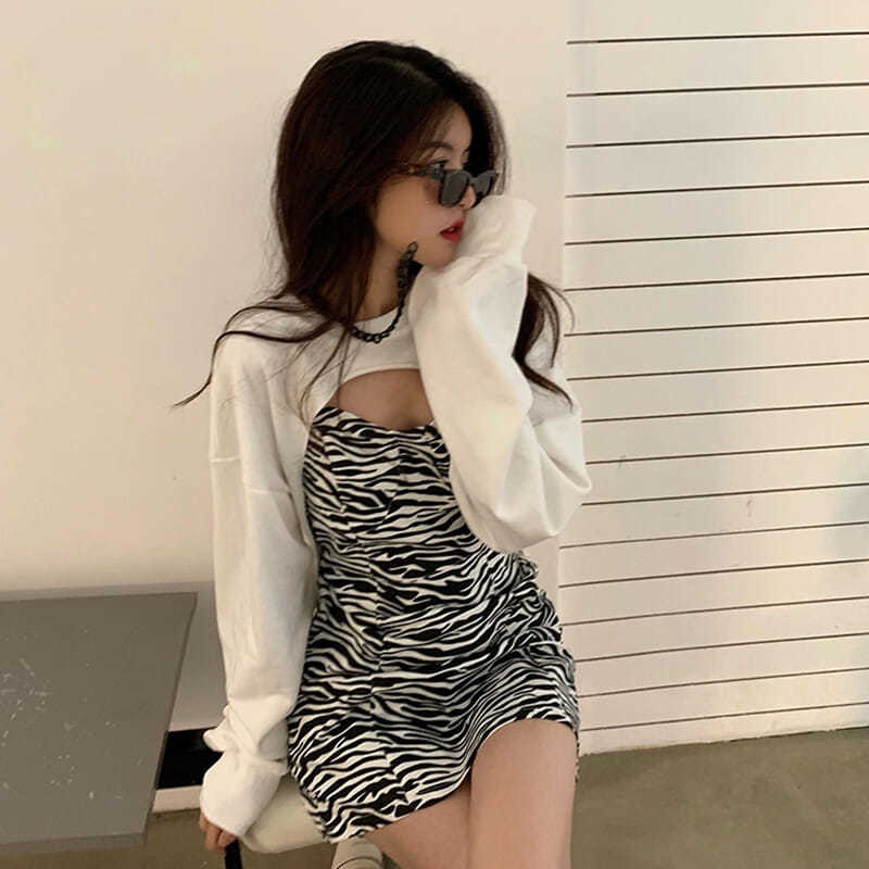 Set Đầm Hai Dây Và Áo Khoác Thời Trang Cỡ Lớn 150kg Cho Nữ | BigBuy360 - bigbuy360.vn