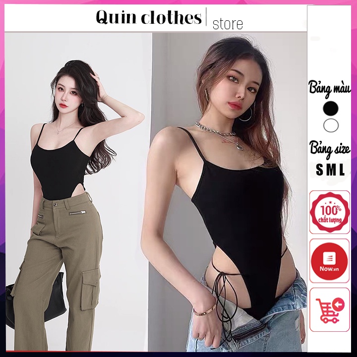 Bodysuit Hai Dây Thắt Eo kèm ảnh thật