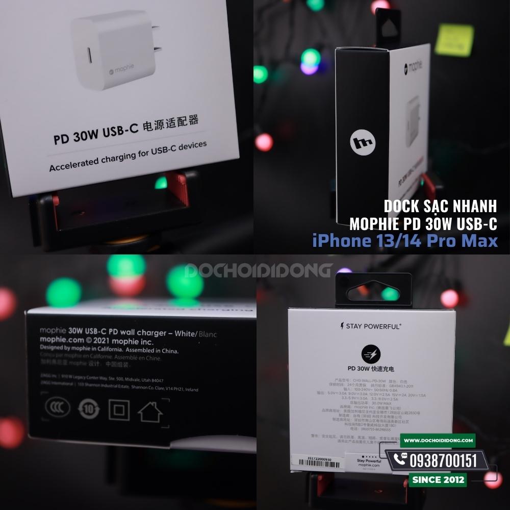 Dock sạc nhanh Mophie PD 30W USB-C 30W cho iPhone 13 14 Pro Max Plus