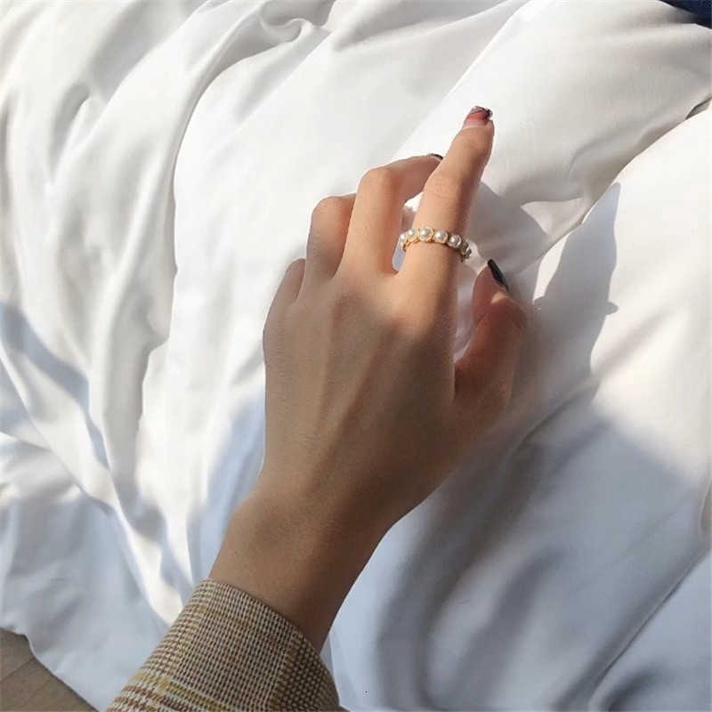 Nhẫn ngọc trai hợp kim thời trang Hàn Quốc đơn giản JZ022