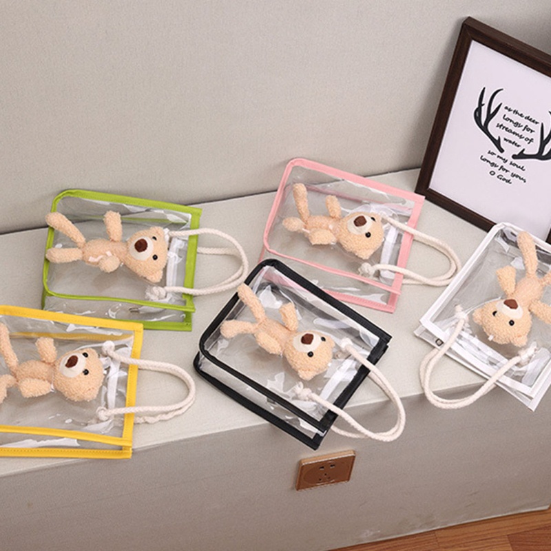 QQ Túi Tote Trong Suốt Sức Chứa Lớn In Hình Gấu Dễ Thương Thời Trang Mùa Hè Cho Nữ