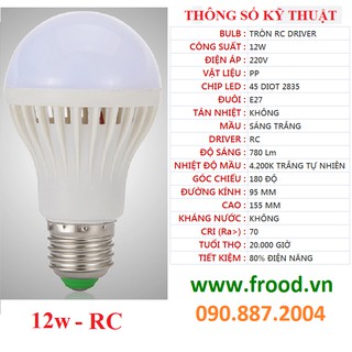 Bóng led tròn 12w